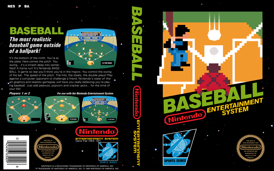 Baseball [US,EU] nes 1985 Box Art