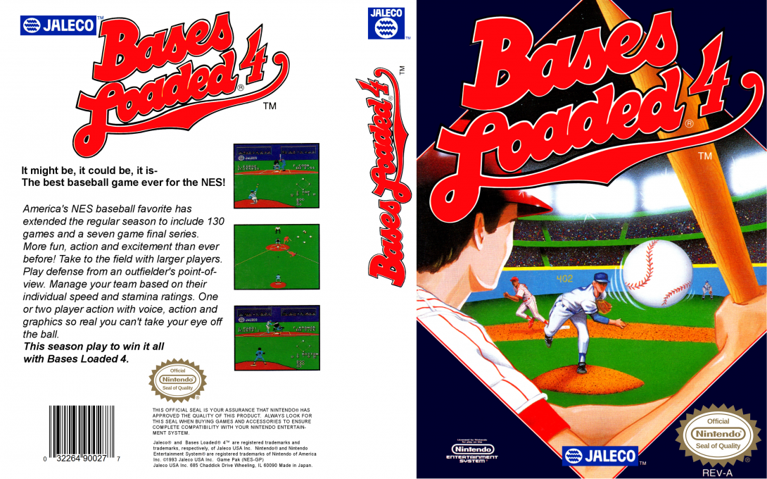 Bases Loaded 4 [US] nes 1993 Box Art