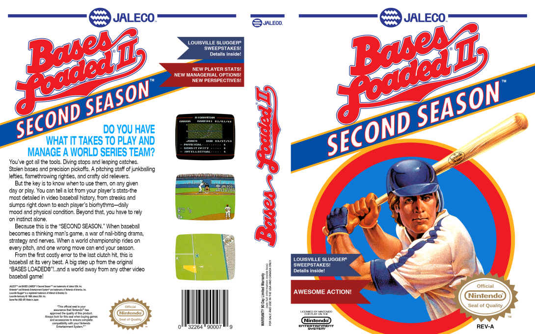 Bases Loaded II : Second Season [US] nes 1990 Box Art