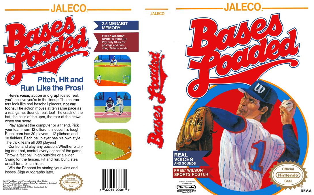 Bases Loaded [US] nes 1988 Box Art