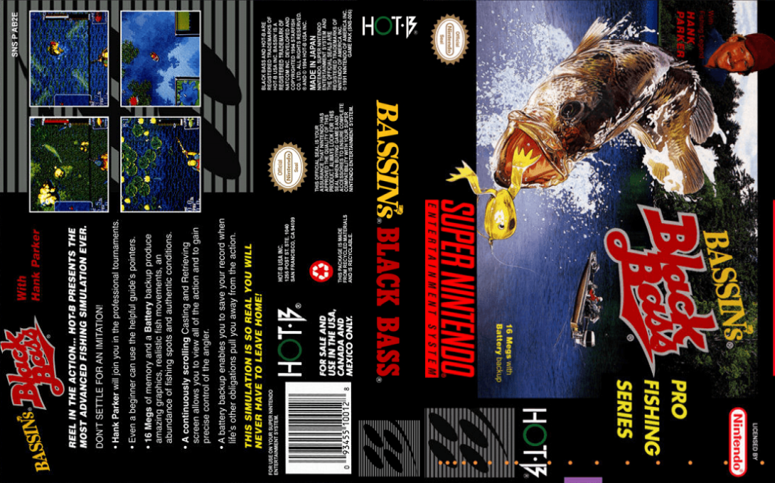 Bassin’s Black Bass [US] snes 1994 Box Art