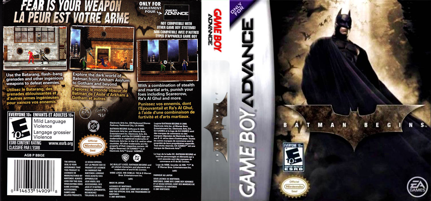 Batman Begins [US,EU] gba 2005 Box Art