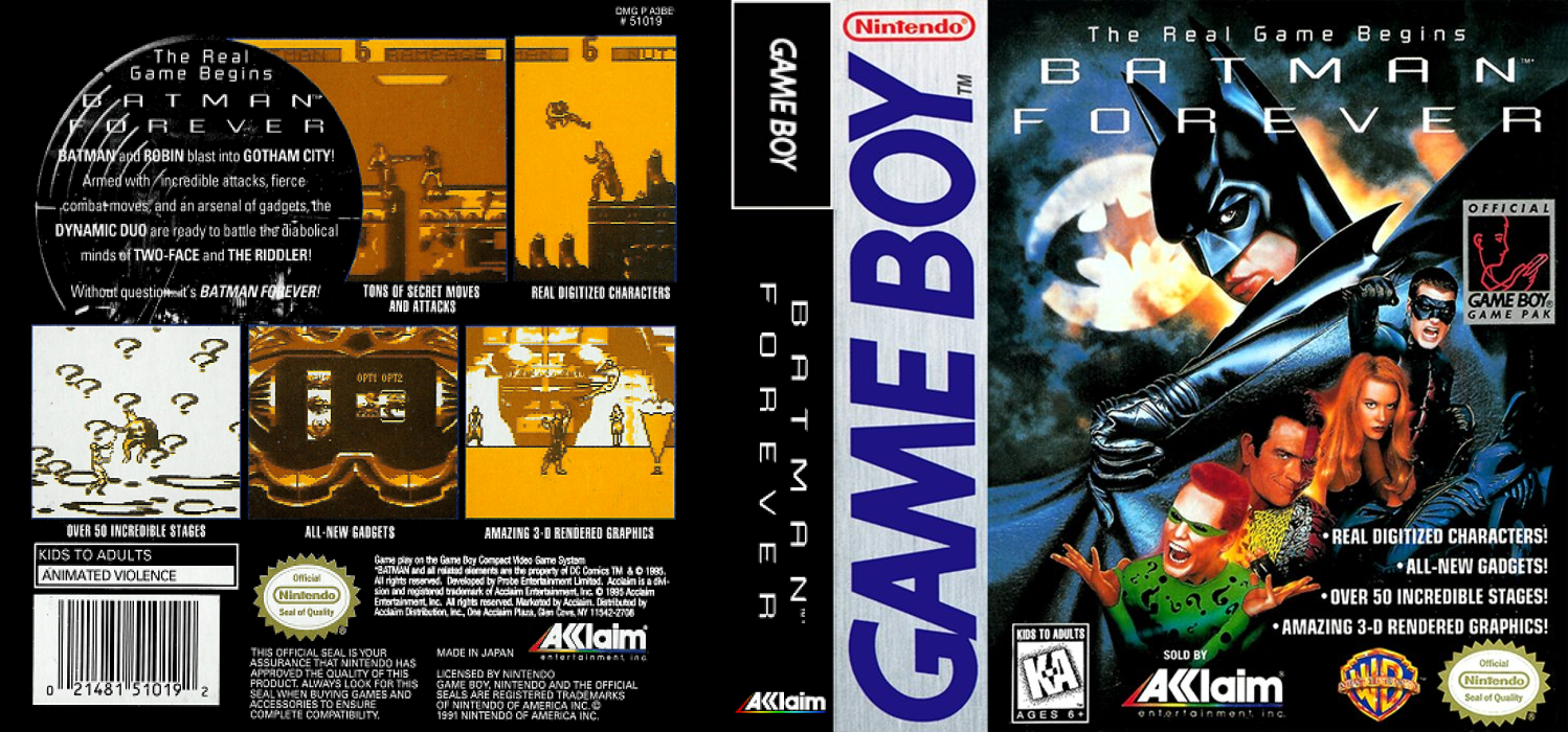 Batman Forever [US,EU] gb 1995 Box Art