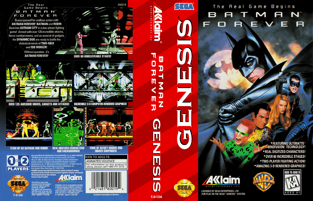 Batman Forever [WOR] segaMD 1995 Box Art