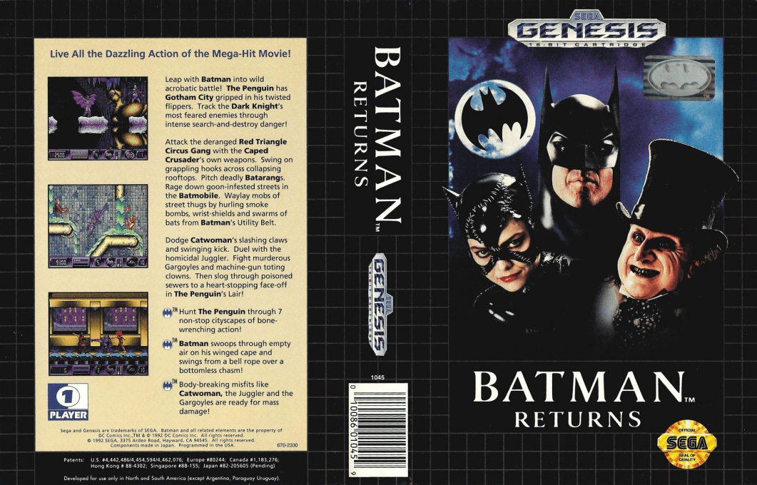 Batman Returns [WOR] segaMD 1992 Box Art