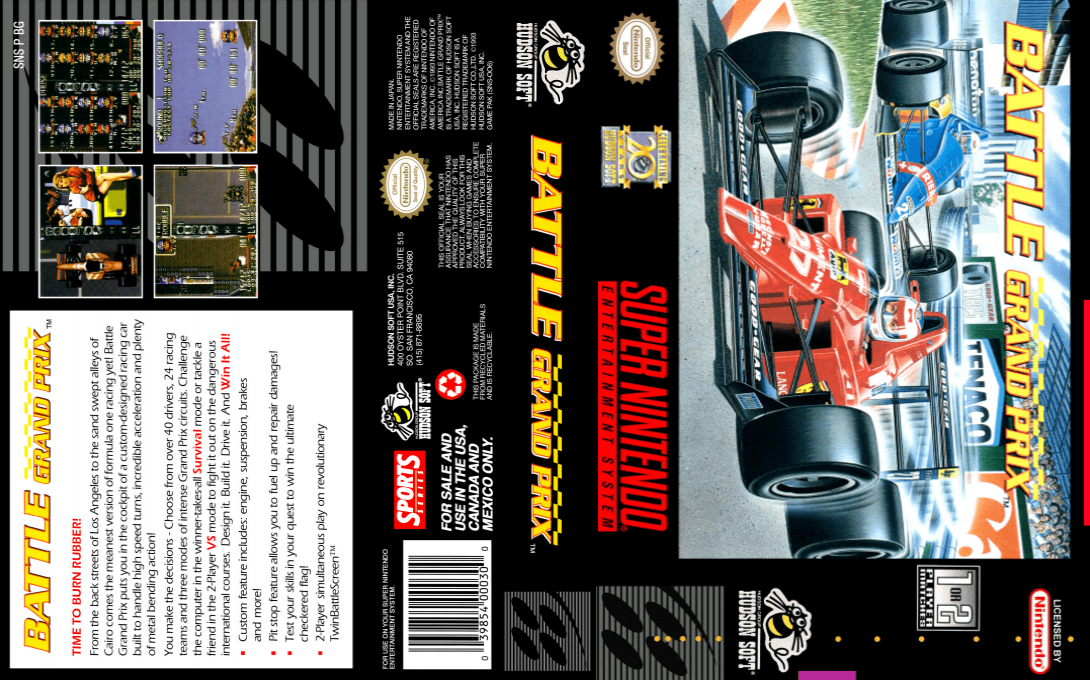 Battle Grand Prix [US] snes 1992 Box Art