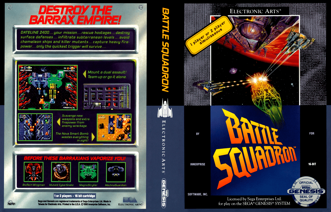 Battle Squadron [US,EU] segaMD 1990 Box Art