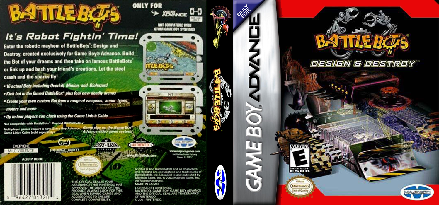BattleBots – Design & Destroy [US] gba 2003 Box Art