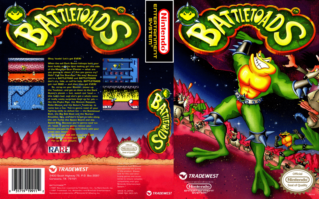 Battletoads [US] nes 1991 Box Art