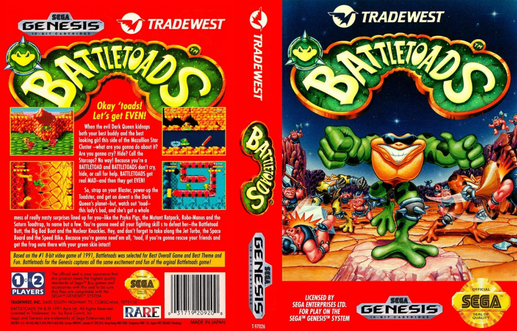 Battletoads [WOR] segaMD 1991 Box Art