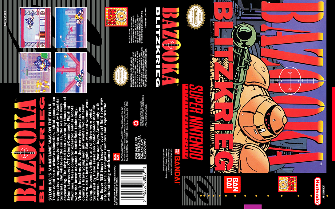 Bazooka Blitzkrieg [US] snes 1992 Box Art