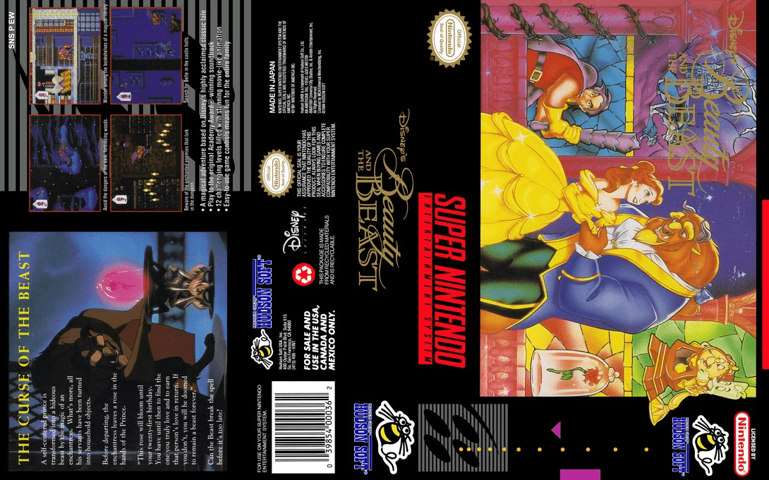 Beauty and the Beast [US] snes 1994 Box Art