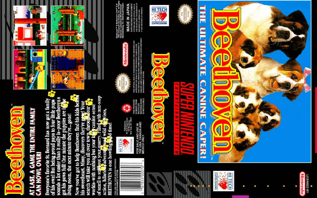 Beethoven : The Ultimate Canine Caper! [US] snes 1993 Box Art