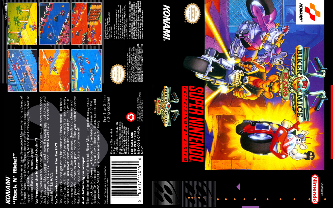 Biker Mice from Mars [US] snes 1994 Box Art