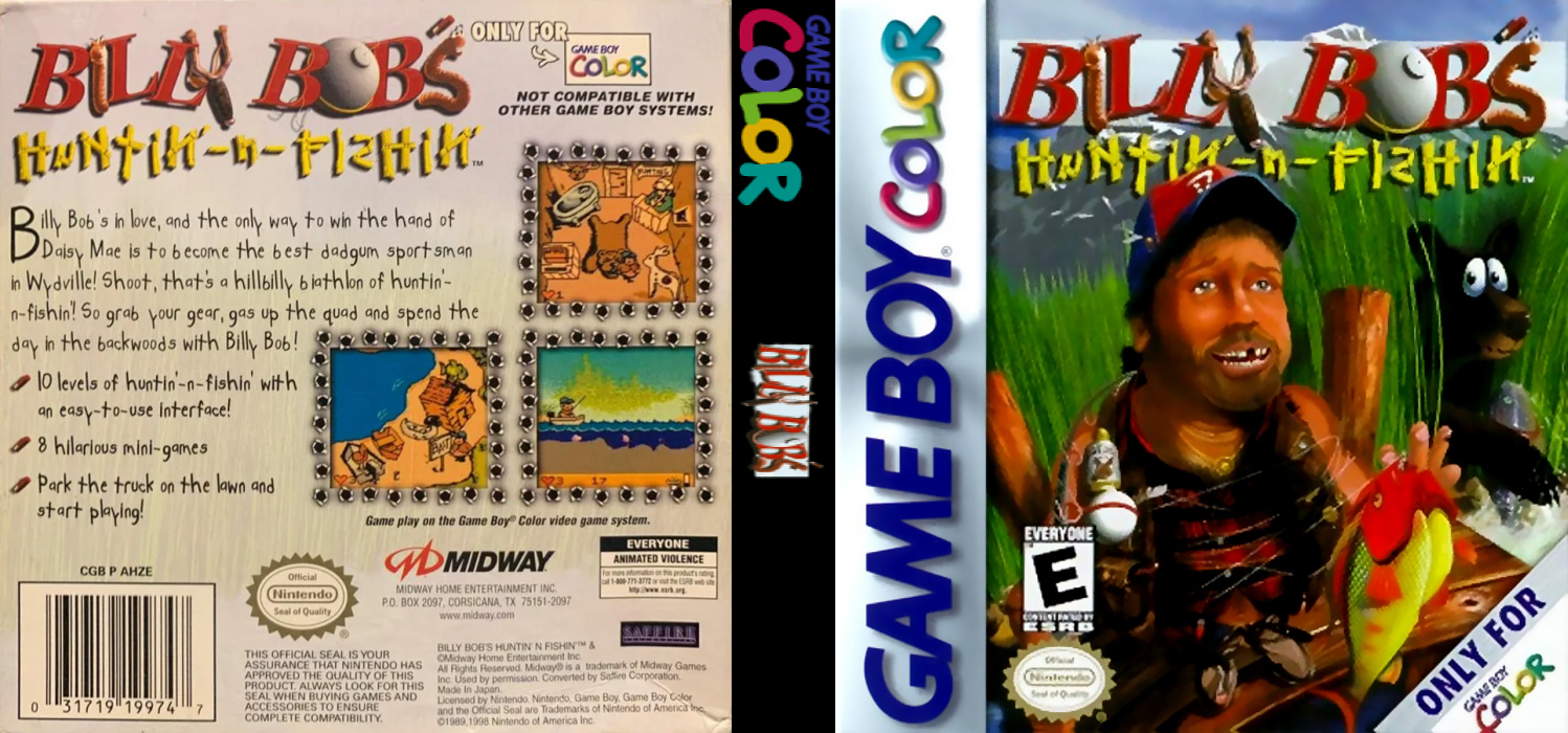 Billy Bob’s Huntin’ ‘n’ Fishin’ [US,EU] gbc 1999 Box Art