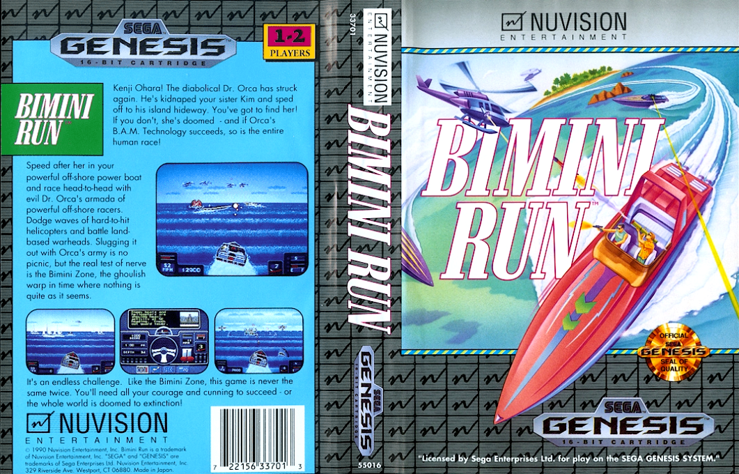 Bimini Run [US] segaMD 1990 Box Art