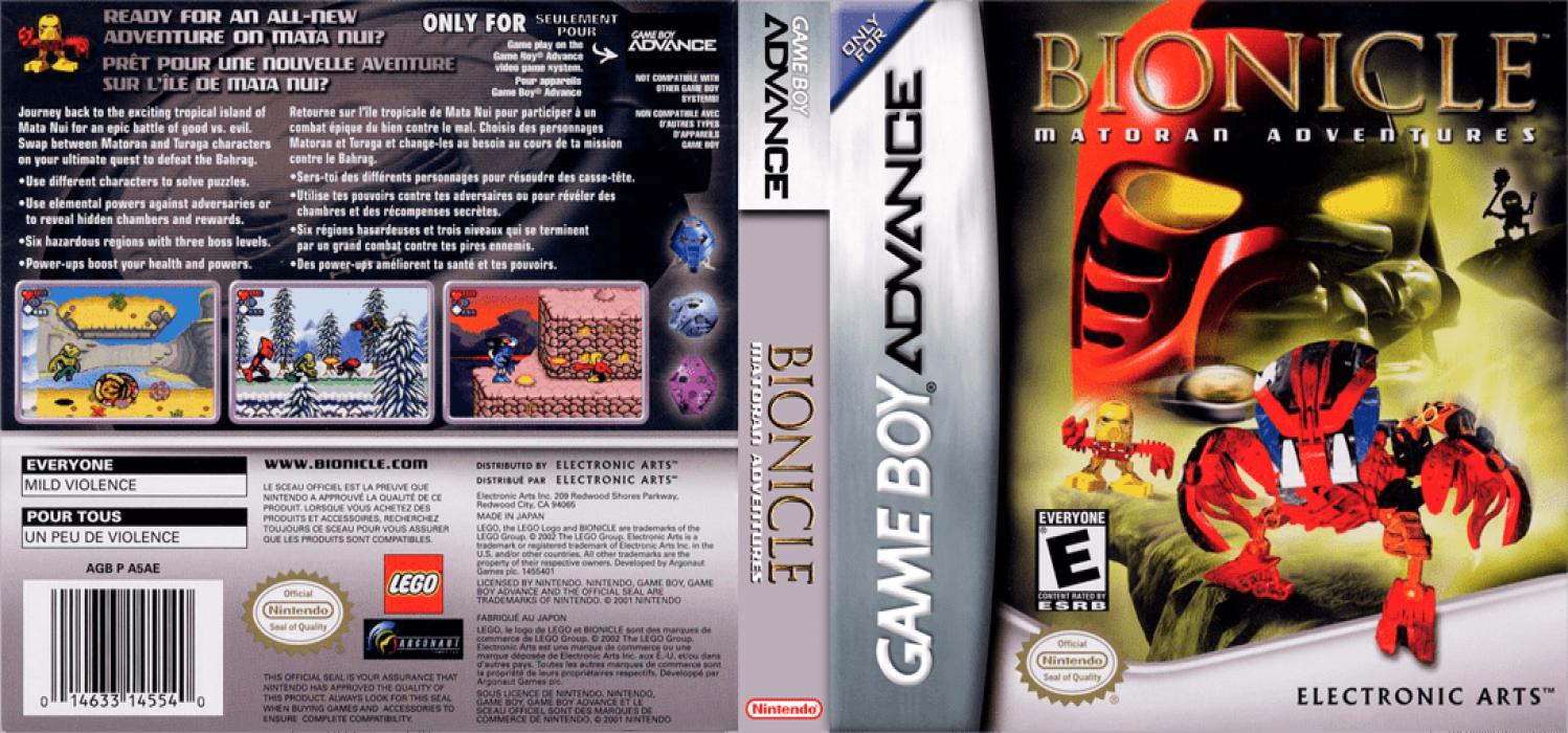 Bionicle : Matoran Adventures [US,EU] gba 2002 Box Art