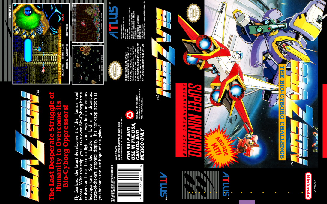 BlaZeon : The Bio-Cyborg Challenge [US] snes 1992 Box Art