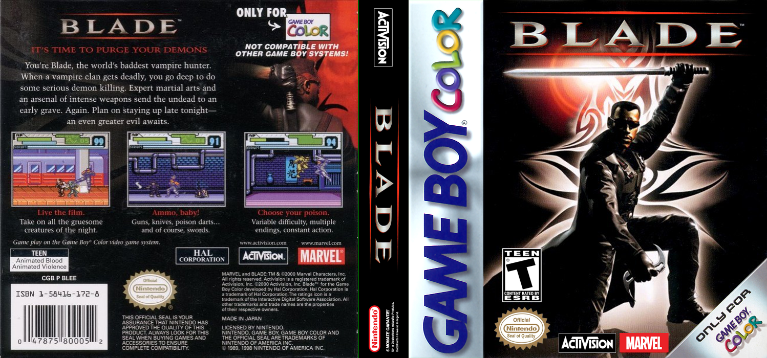 Blade [US,EU] gbc 2000 Box Art