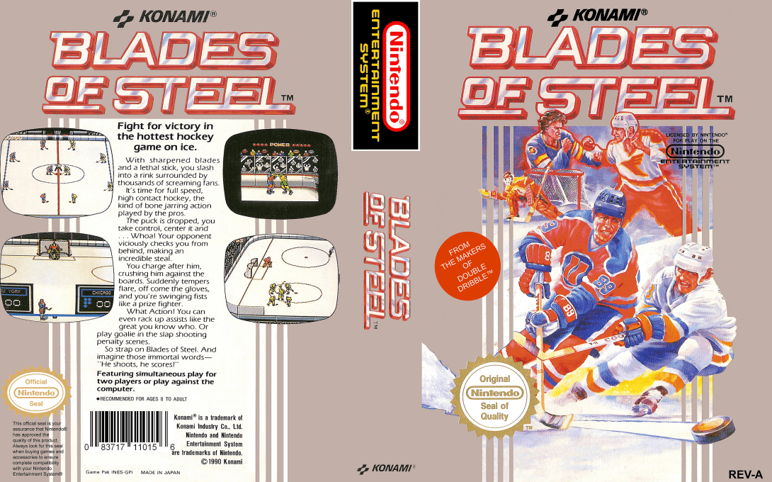 Blades of Steel [US] nes 1988 Box Art