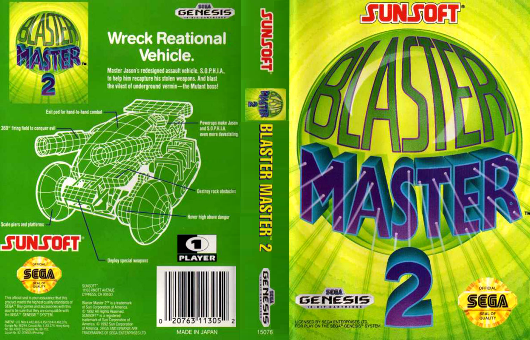 Blaster Master 2 [US] segaMD 1993 Box Art