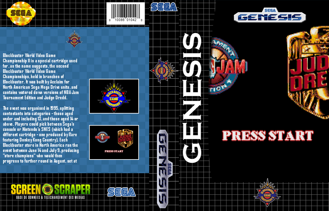 Blockbuster World Video Game Championship II [US] segaMD 1995 Box Art