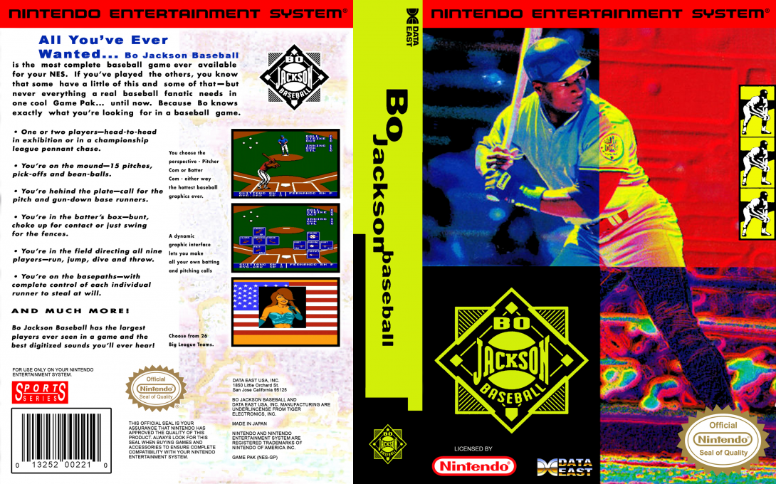 Bo Jackson Baseball [US] nes 1991 Box Art