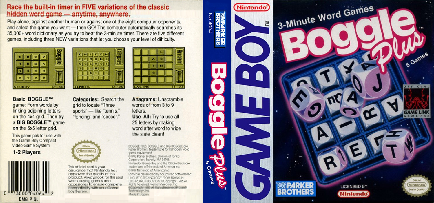Boggle Plus [US] gb 1992 Box Art