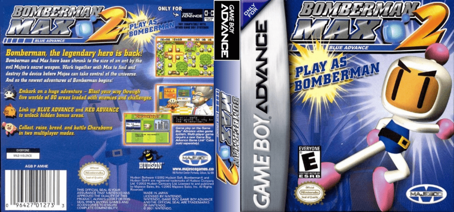 Bomberman Max 2 : Blue Advance [US] gba 2002 Box Art