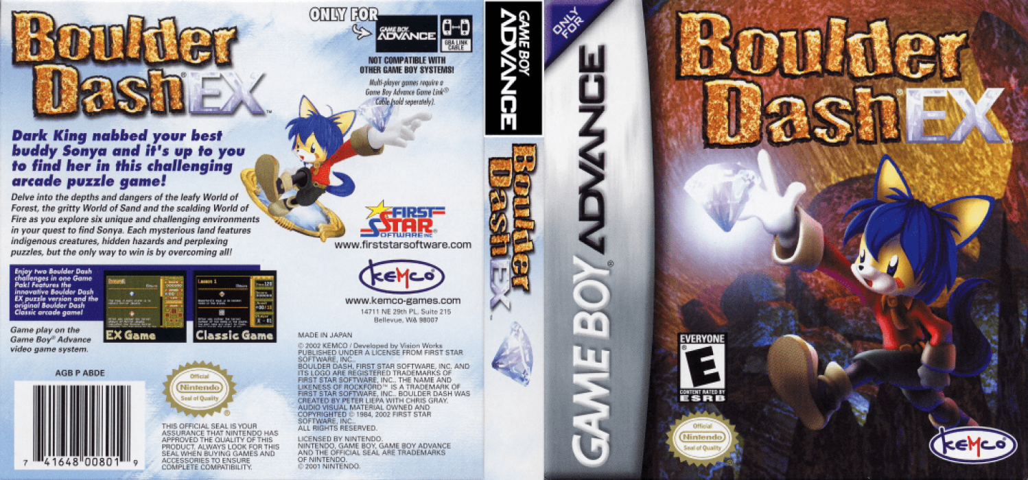 Boulder Dash EX [US] gba 2003 Box Art