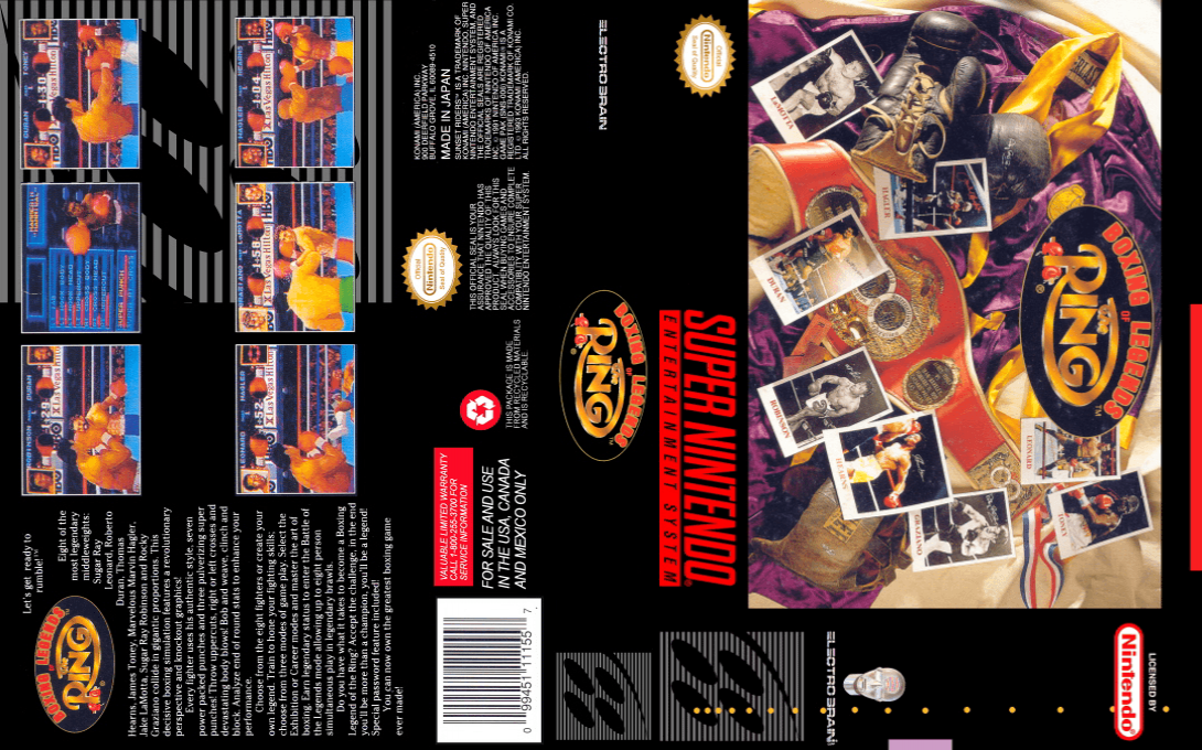 Boxing Legends of the Ring [US] snes 1993 Box Art