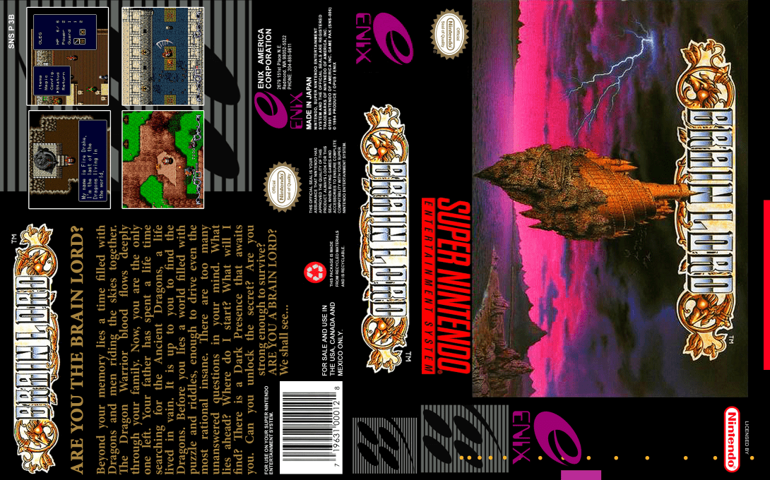Brain Lord [US] snes 1994 Box Art