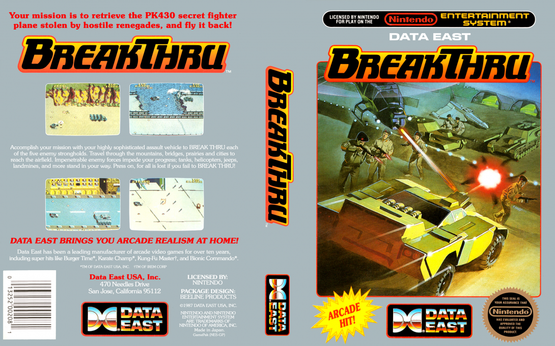 Breakthru [US] nes 1987 Box Art