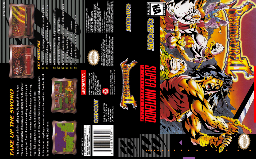 Breath of Fire II [US] snes 1995 Box Art