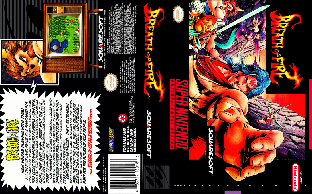 Breath of Fire [US] snes 1994 Box Art