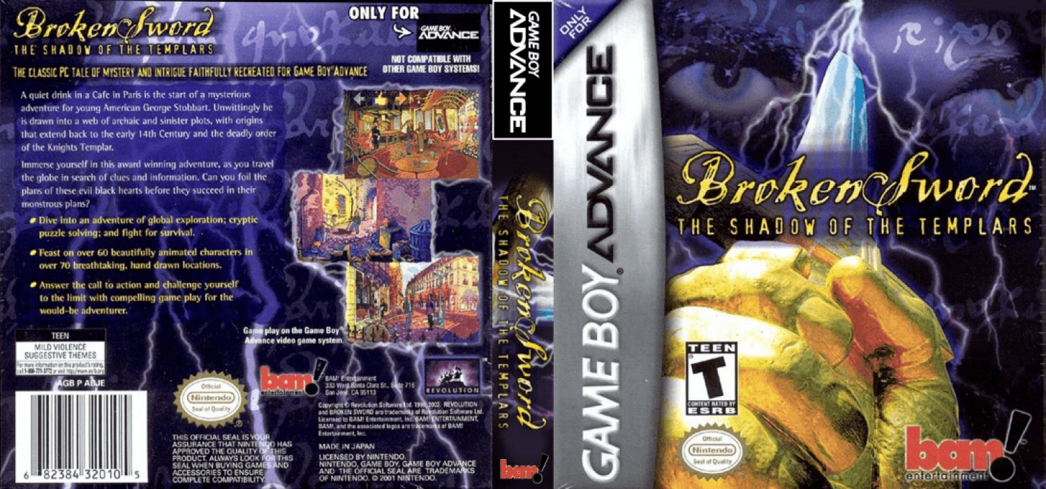Broken Sword: The Shadow of the Templars [US] gba 2002 Box Art