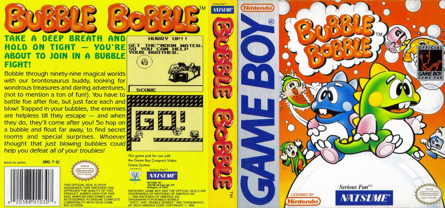 Bubble Bobble [US,EU] gb 1991 Box Art