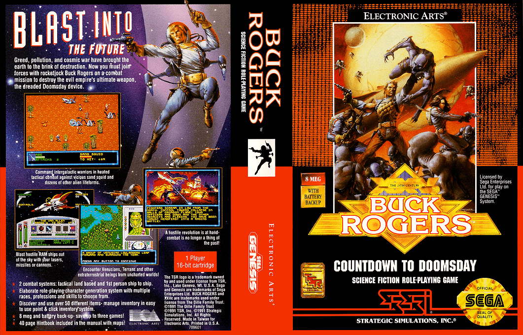 Buck Rogers : Countdown to Doomsday [US,EU] segaMD 1991 Box Art