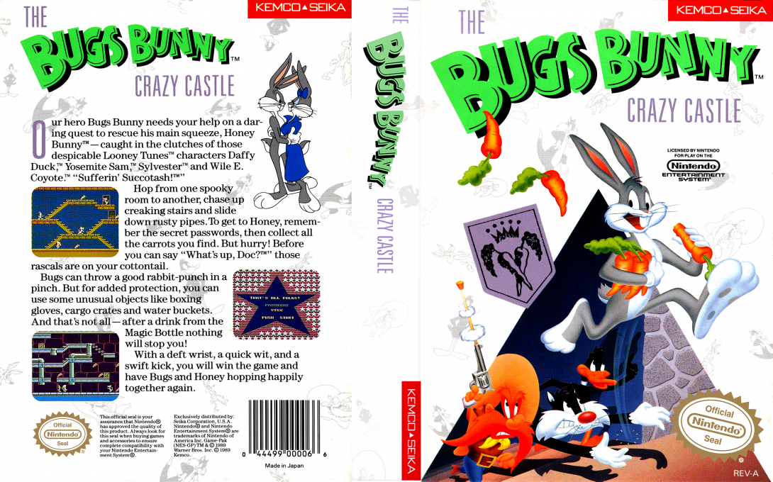 The Bugs Bunny Crazy Castle [US] nes 1989 Box Art