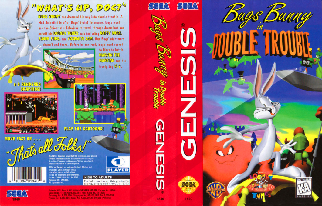 Bugs Bunny in Double Trouble [US] segaMD 1996 Box Art