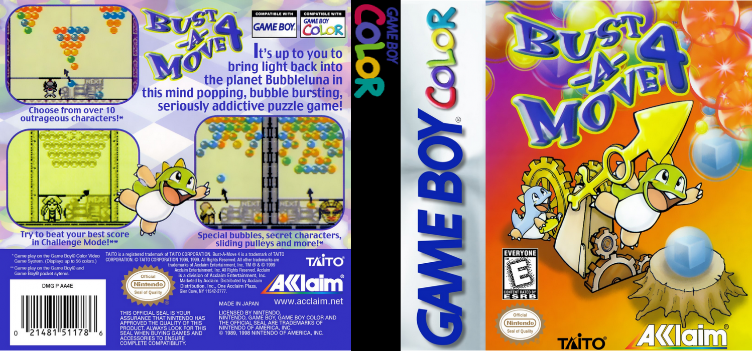 Bust-A-Move 4 [US,EU] gbc 1999 Box Art