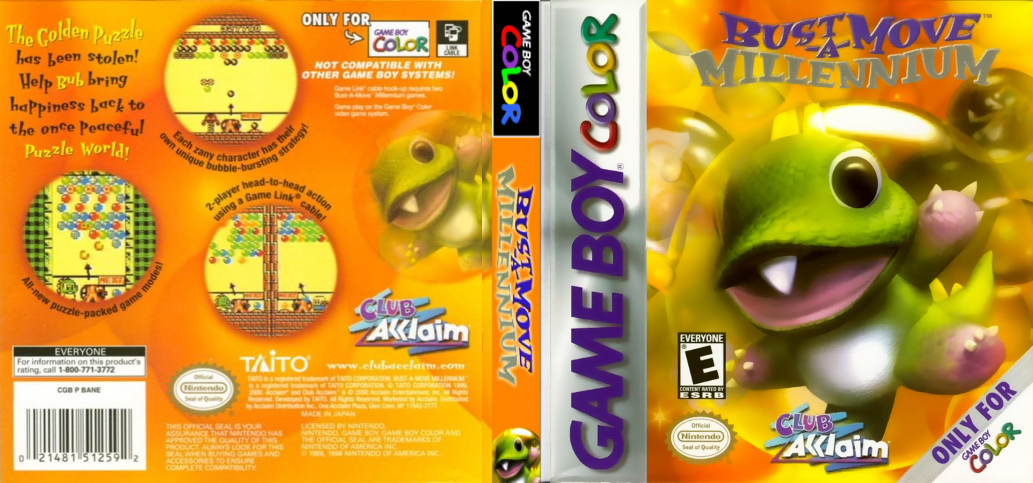 Puzzle Bobble Millennium [US,EU] gbc 2000 Box Art