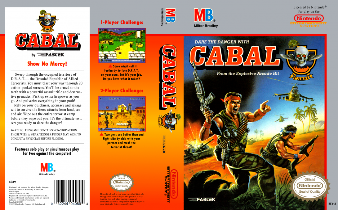 Cabal [US] nes 1990 Box Art