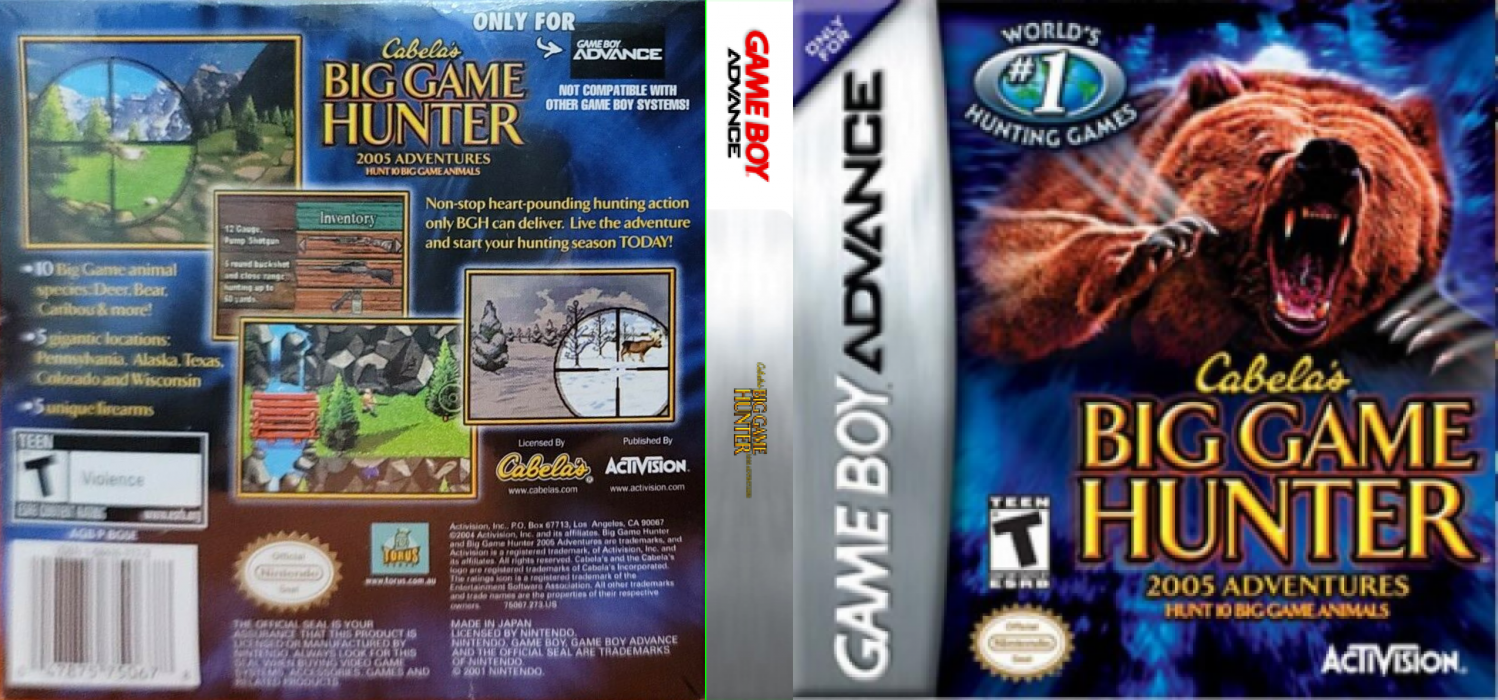 Cabela’s Big Game Hunter : 2005 Adventures [US,EU] gba 2004 Box Art