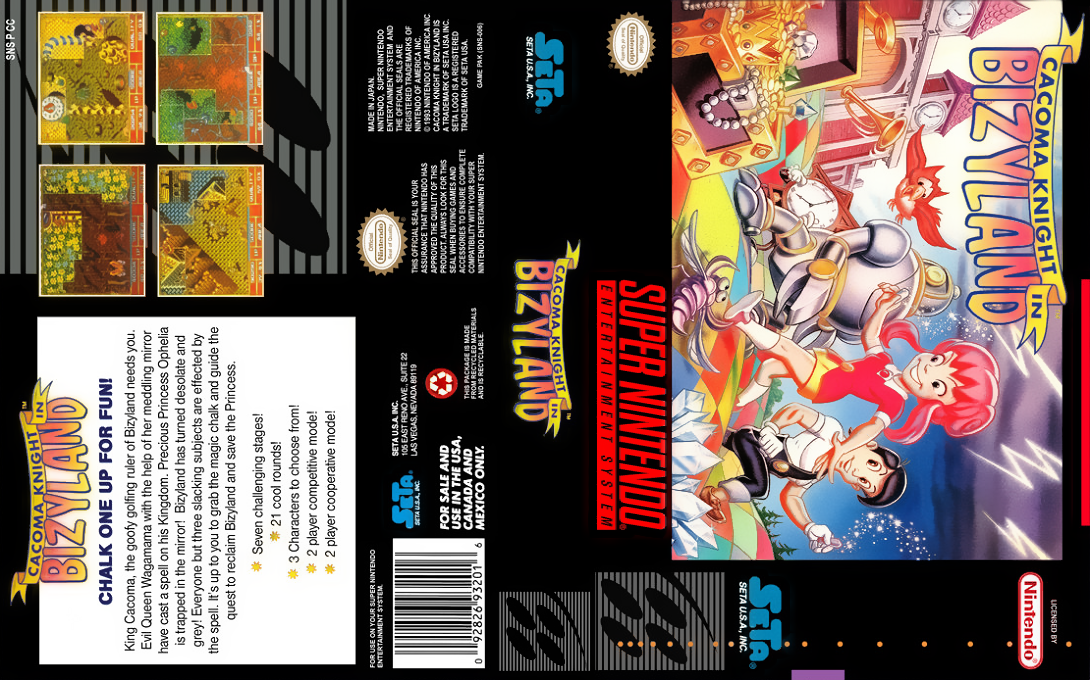 Cacoma Knight in Bizyland [US] snes 1993 Box Art