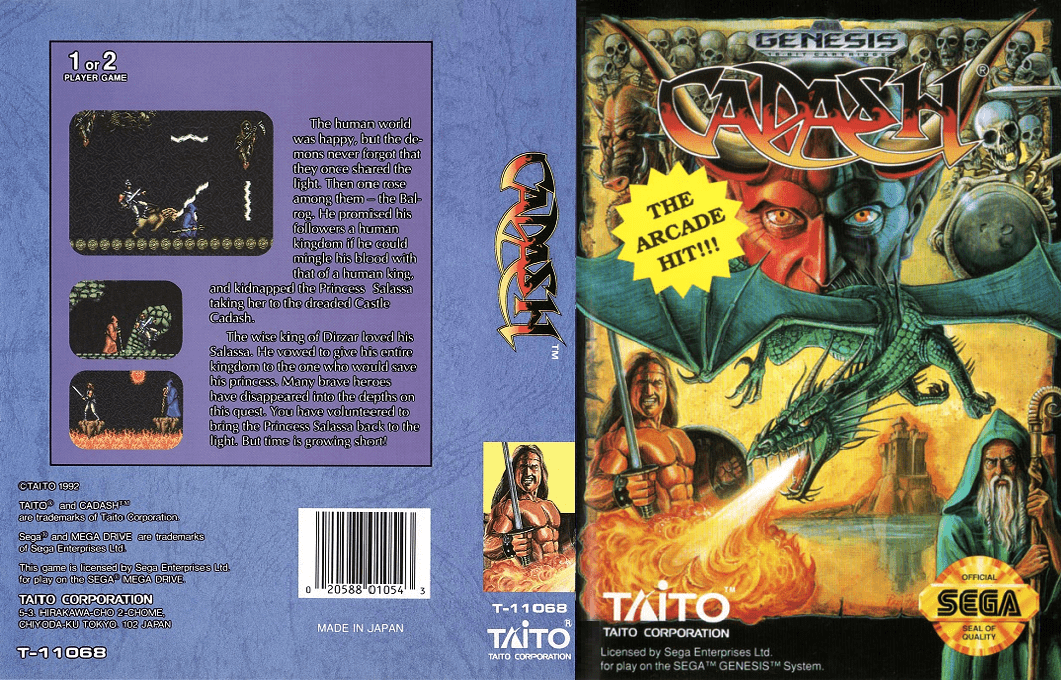 Cadash [US,KR] segaMD 1992 Box Art
