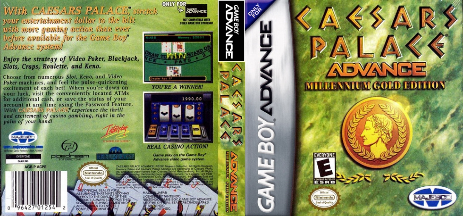 Caesars Palace Advance : Millennium Gold Edition [US,EU] gba 2001 Box Art