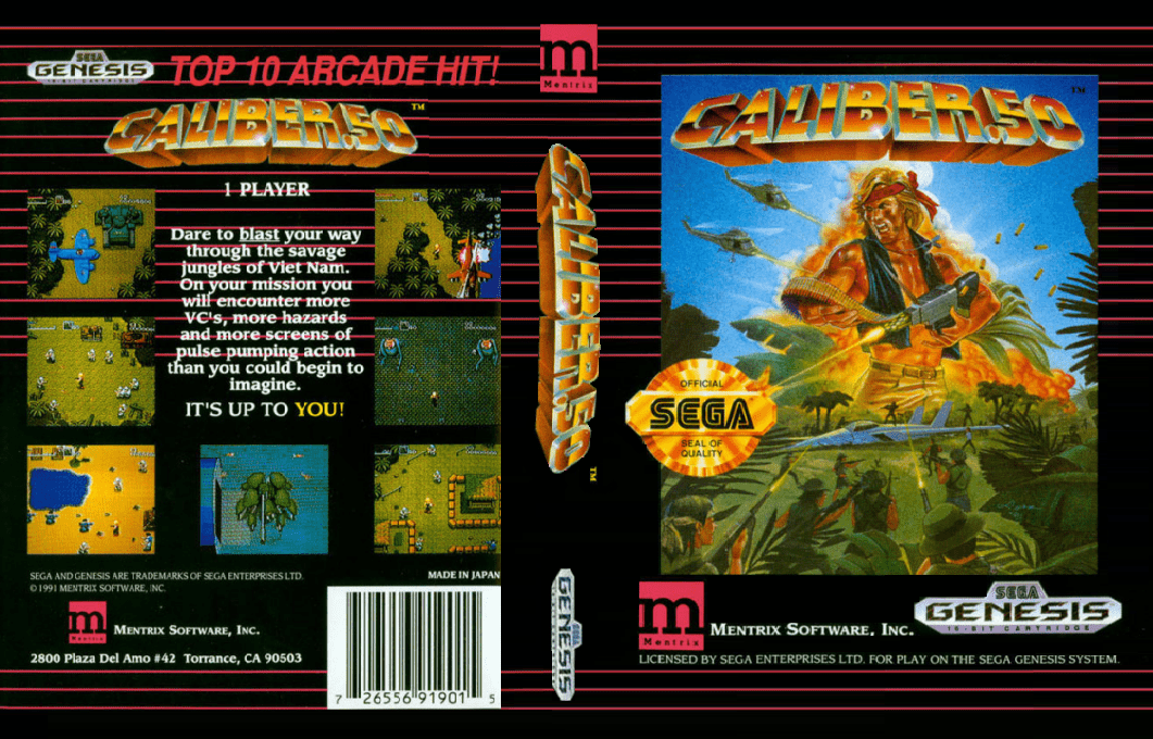 Caliber.50 [US] segaMD 1991 Box Art