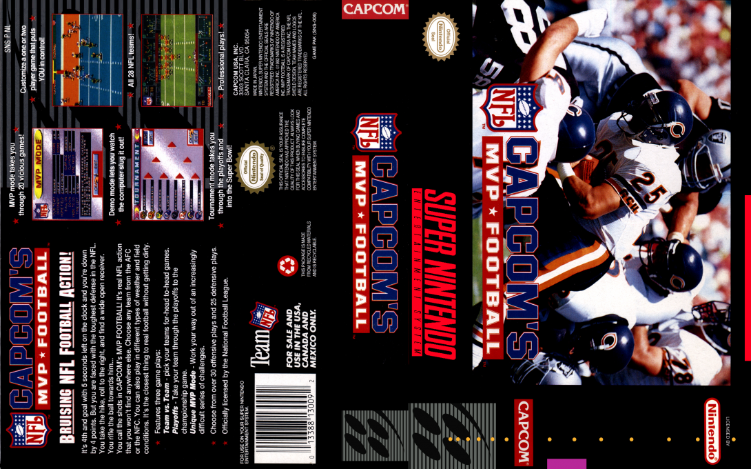 Capcom’s MVP Football [US] snes 1993 Box Art
