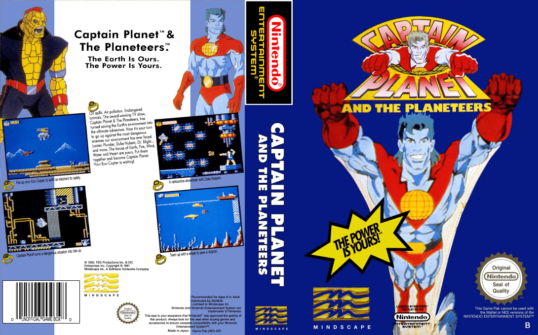 Captain Planet and the Planeteers [US] nes 1992 Box Art